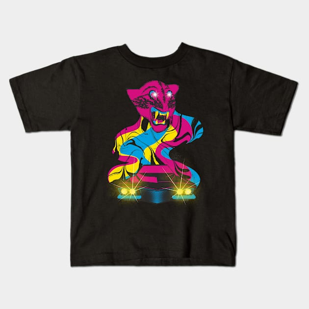 Knight Drive Race Car Kids T-Shirt by Possum Punks